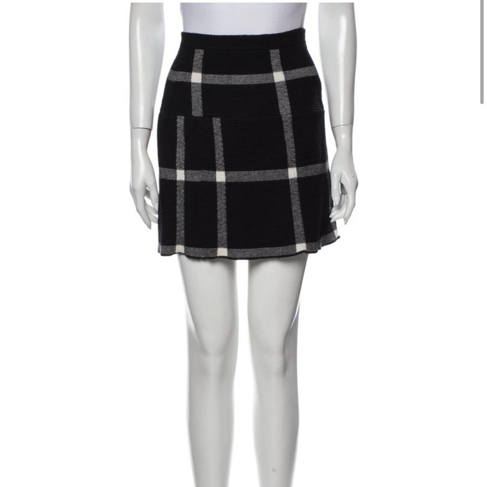 Plaid Black and White Women's Skirt